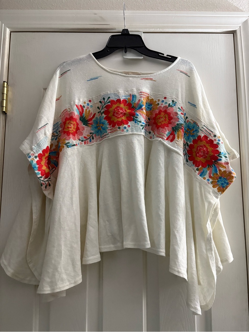 Savanna Jane White Tunic with Bright Floral Embroidery